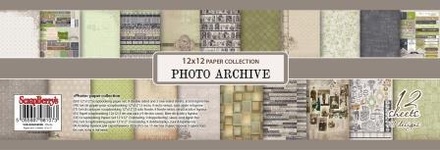 Набор бумаги для скрапбукинга от ScrapBerry's - Фотоархив, 30,5х30,5 см., 12 листов,   200 гр/м