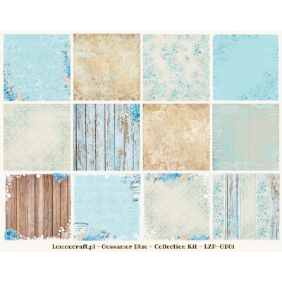 Набор скрапбумаги LemonCraft - Gossamer Blue, 30х30 см, с бонусом