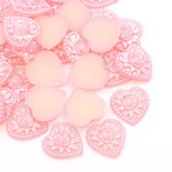 Серце, імітація перлинок, 18х17мм, колір рожевий, 1 шт.