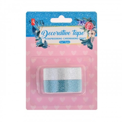 Набір стрічок блискучих на клейовій основі Silver and Blue, 2 шт. по 3, TM Santi