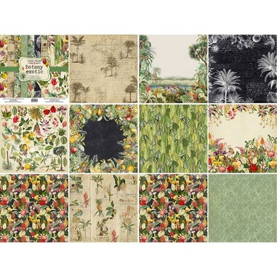 Набір скрап-паперу Botany exotic 30,5x30,5см, ТМ Фабрика Декору