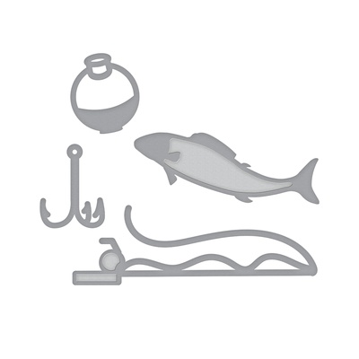 Ножі від Spellbinders - Die D-Lites Fishing Trip Etched Dies 