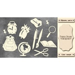 Набір чіпбордів Шкільне приладдя #470 color_Milk, ТМ Фабрика Декору