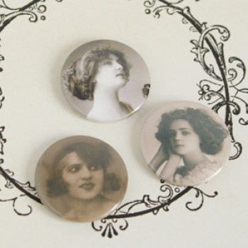 Скрап-значки (фішки). Скрап-значки (фішки). Леді №1, 3 шт. f41