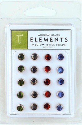 Набор брадс от American Crafts - Medium Jewel Brads Earth Tones