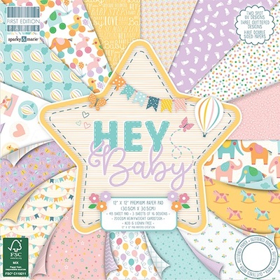 Набір паперу для скрапбукінгу First Edition - Hey Baby, 48 аркушів, 30x30 см