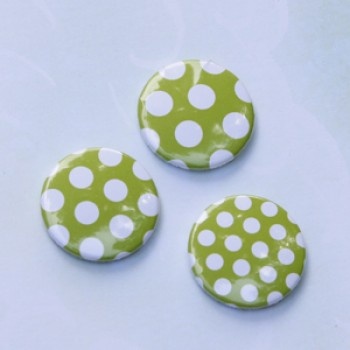 Скрап-значки (фішки). Зелені горошки (лайм) №2, 3 шт