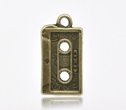 Металева прикраса/ підвіска "Магнітофонна стрічка", 23мx12мм, антична бронза, 1 шт.