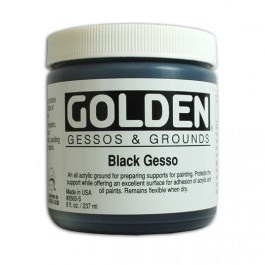 Ґрунт акриловий від Golden - Gesso - Black 8oz, чорний, 240мл