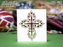 Чипборд від Вензелик - Хрестик 01, розмір: 46*38 мм