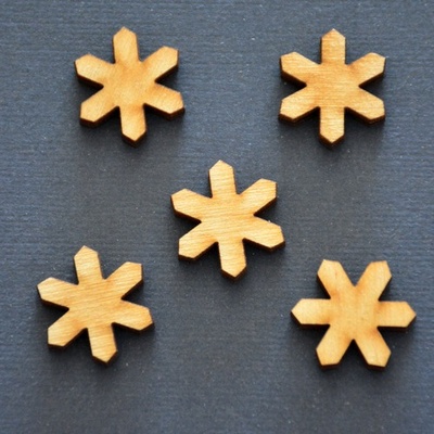 Деревʼяна фігурка WOOD-073 - Сніжинка, 1 штука