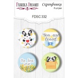 Скрапфишки 4шт. Набор 332, My little panda boy, ТМ Фабрика Декору