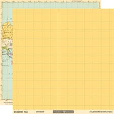 Лист двусторонней скрапбумаги от October Afternoon - “Boarding Pass” Collection - Amsterdam, 30х30