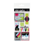 Наліпки з глітером - American Crafts - Landmark Phrases, 25шт.