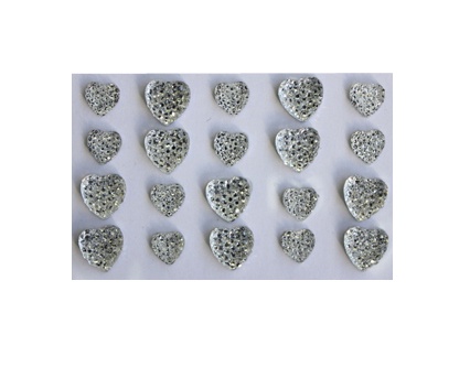 Клейові сердечки від ScrapBerryʼs, 20 шт., 8 і 10 мм прозорі