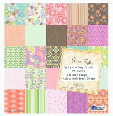 Набор бумаги от Grace Taylor - Springtime Posy, 30х30 см, 25 л.