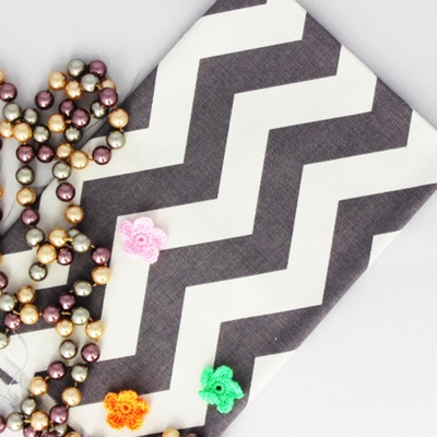 Ткань Оксфорд, Шеврон Крупный, серый, 45х55 см