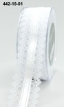 Кружево с лентой White Lace/Satin Center - White, ширина 3,8 см, длина 90 см, цвет белый