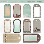 Аркуш двостороннього паперу для скрапбукінгу від Scrapmir - Tag-Pad - Nordic Spirits, 20x20cм