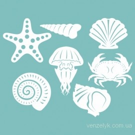 Чипборд від Вензелик - Набір морських Скарбив, розмір: 140*110 мм