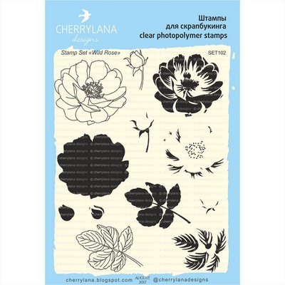 Набір штампів від Cherrylana - "Шипшина", розмітка 5,8*5,3 см