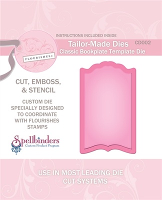 Нож для вырубки от Spellbinders - Tailor-Made Classic Bookplate Template Die