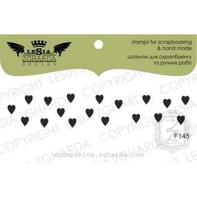 Акриловый штамп Lesia Zgharda F145 Сердечки, размер 7,6х1,4 см