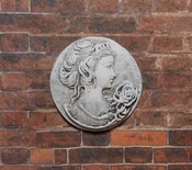 Гіпсова камея з патинуванням "Дама з трояндою" від E.В.А, 2,8 см