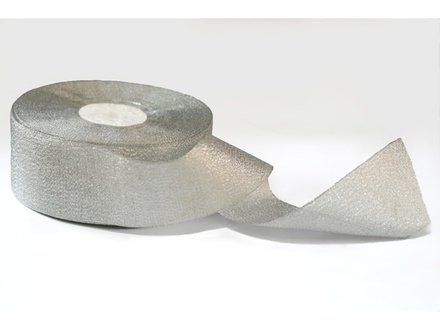 Стрічка металізована, колір срібло, ширина 25 мм, довжина 90 см