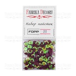 Набор пайеток - 208, размер 8 мм, кружочки, цвет зеленый, ТМ Фабрика Декора