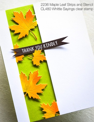 Набір з ножа для вирубки і трафарета від Poppystamps - Maple Leaf Side Strips and Stencil