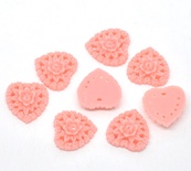 Кабашон "Серце", колір фіолетовий, розмір 16x16 мм, 1 шт.