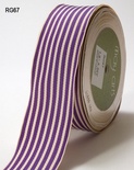 Стрічка від May Arts - Grosgrain Ivory Striped Striped Ribbon, purple/Ivory, 3,8 см, 90 см