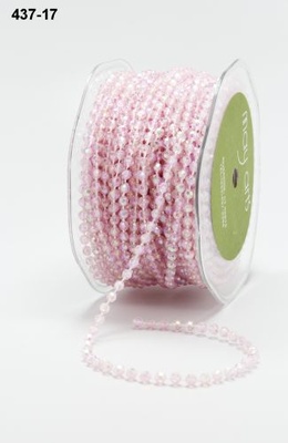 Нить с бусинками, цвет розовый, размер: 4 мм, длина 90 см