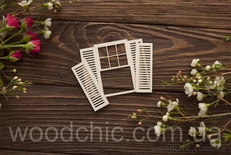 Чипборд Вікно зі ставнями + віконниці 1 від WOODchic, 7x8см