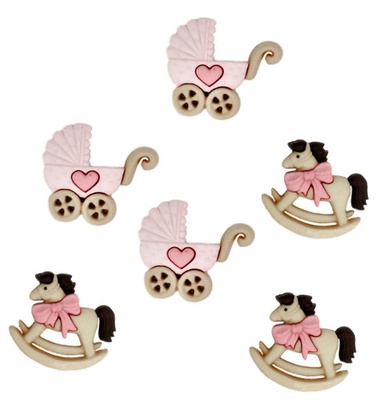 Набір декоративних ґудзиків Dress It Up - Horse and Buggy Girl