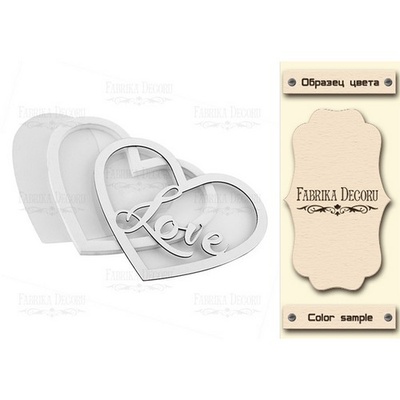 Заготовка для шейкера Heart - Love, колір молочний, ТМ Фабрика Декору
