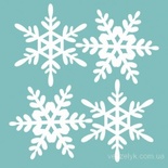 Чипборд від Вензелик - Набір сніжинок 04, розмір: 100x100 мм