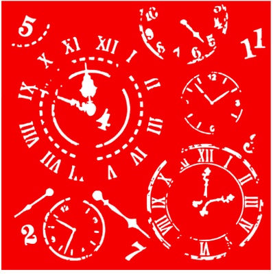 Трафарет - Часы, 18*18см