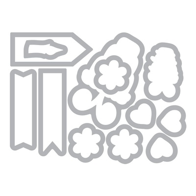 Ніж для вирубки і штампи Sizzix - Framelits Die Set w/Stamps - Birthday Cake, 12 шт.