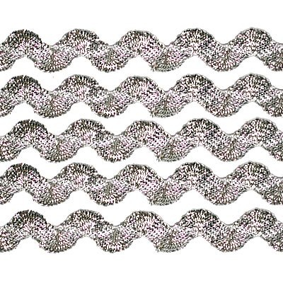 Тесьма "Вьюнчик", цвет серебро, ширина 5мм, длина 90 см