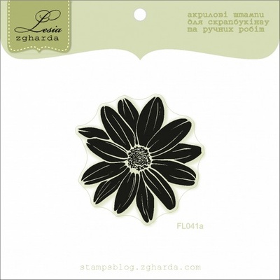 Акриловий штамп Lesia Zgharda FL041a Квітка велика, розмір 4,4x4,5см