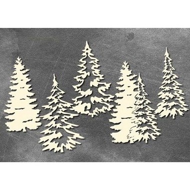 Набір чіпбордів Ялинки 770, 10x15см, колір молочний, ТМ Фабрика Декору