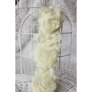 Лента с розами, цвет слоновой кости, ширина 7см, длина 90 см 