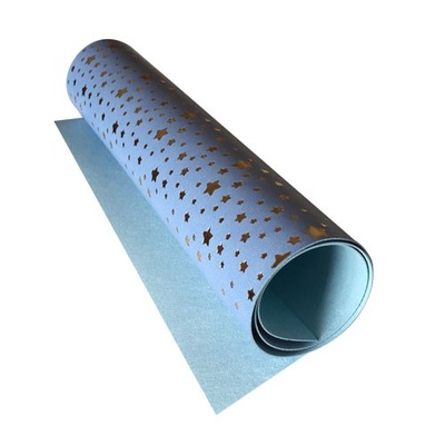 Відріз екошкіри з тисненням золотою фольгою Golden Stars Stars Heavenly, 50см х 25см, ТМ Фабрика Декору