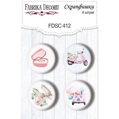 Набір скрап-фішок 4шт. Walking on clouds 412, ТМ Фабрика Декору