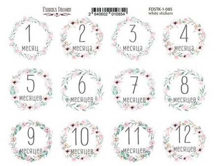 Набір наліпок (стікерів) для журналінгу 1 - 085, ТМ Фабрика Декору