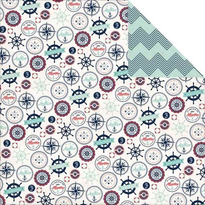 Аркуш скрап-паперу Carta Bella - Ahoy There - My Anchor, двосторонній 30x30 см