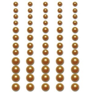 Половинки перлин на клейовій основі Queen & Co - Pearls Yellow Sunshine, 60 штук