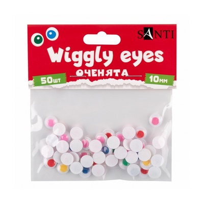Оченята SANTI самоклейні кольорові 10мм 50 шт.
